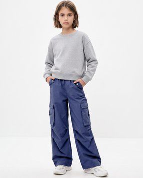 Штаны карго для девочки LAREN kids Urban Cargo Utility оверсайз с карманами Purple, 130