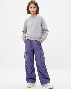 Штаны карго для девочки LAREN kids Urban Cargo Utility оверсайз с карманами Purple, 130