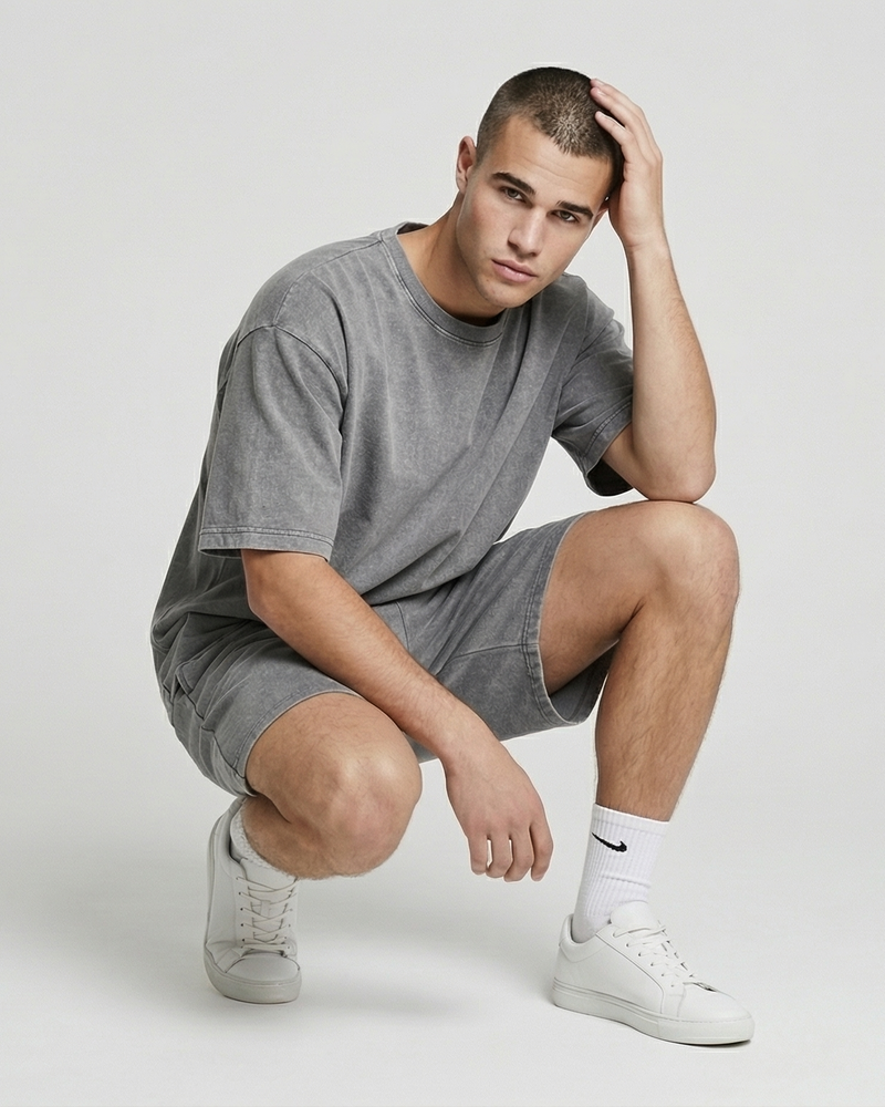 Мужской комплект Oversize Nordvik Stone Wash: Heavy Cotton & Relaxed Fit Grey