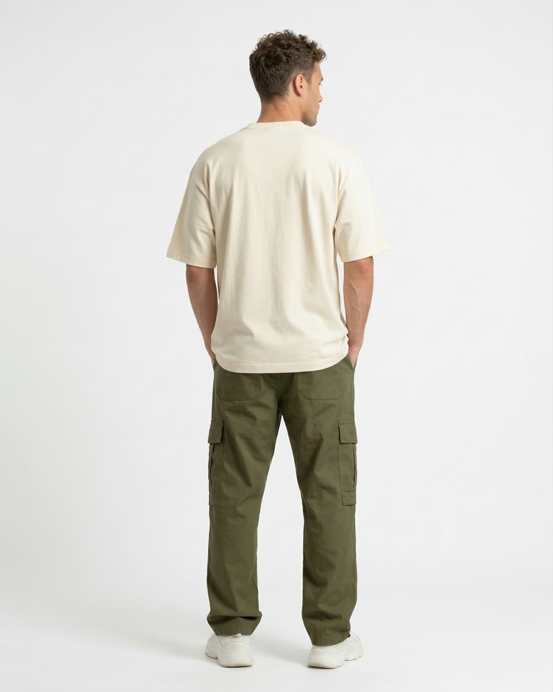 Чоловіча футболка-оверсайз Nordvik Heavy-Cotton: щільна бавовна з ефектом Structured Fit Beige