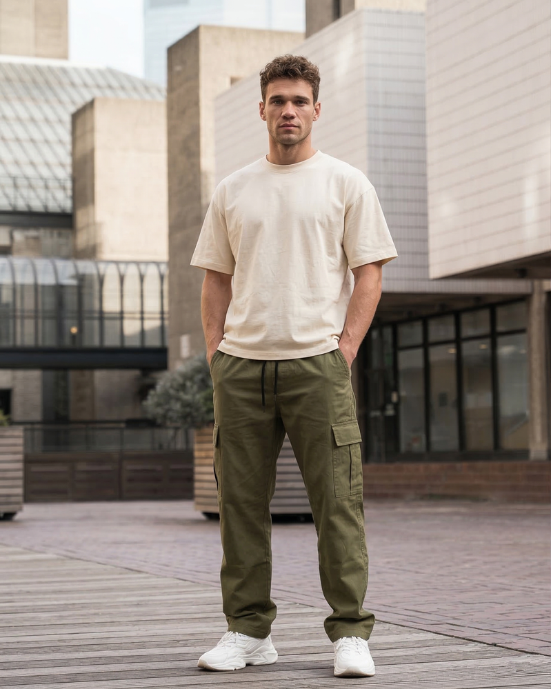 Чоловіча футболка-оверсайз Nordvik Heavy-Cotton: щільна бавовна з ефектом Structured Fit Beige
