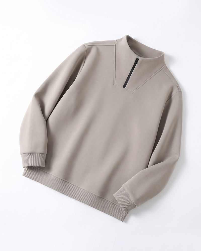 Мужская хлопковая толстовка Nordvik Tech-Blend Quarter Zip с антистатическим эффектом Khaki, XL