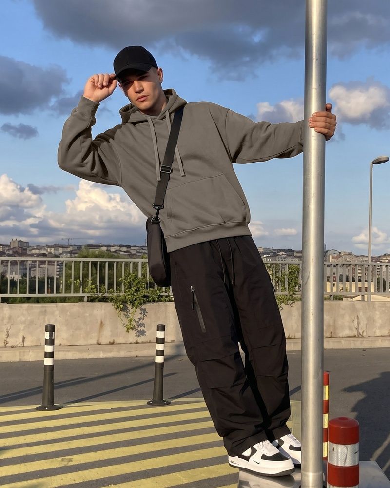 Мужское премиальное оверсайз худи Nordvik ThermaCore Elite Hoodie Gray, M