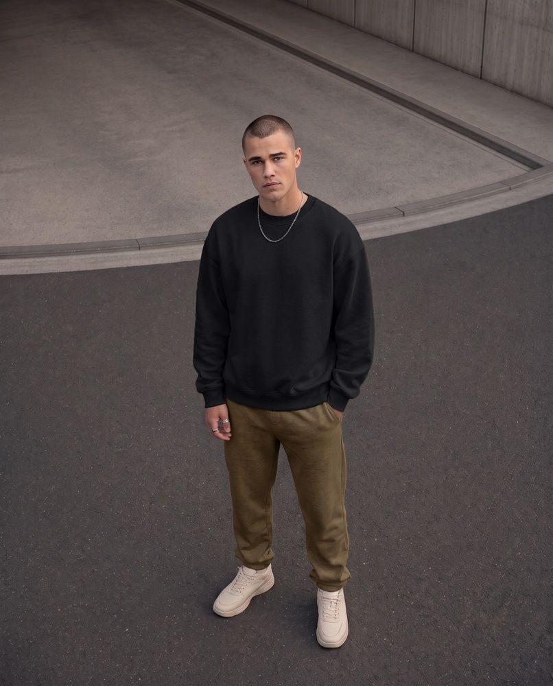 Чоловічий утеплений оверсайз світшот Nordvik Ultra-Soft Precision Sweatshirt Black, L