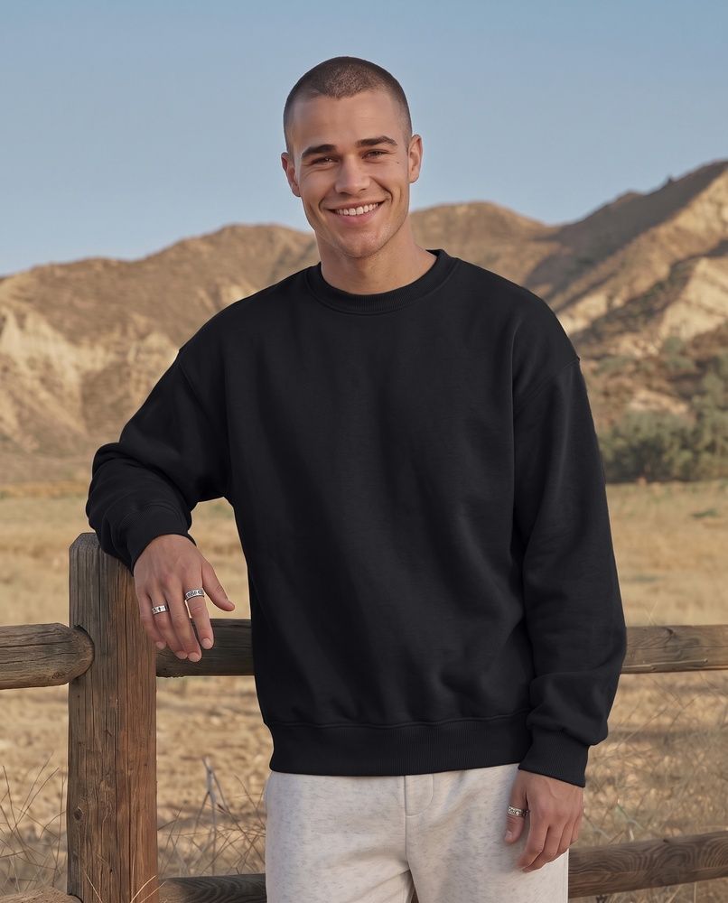 Чоловічий утеплений оверсайз світшот Nordvik Ultra-Soft Precision Sweatshirt Black, L