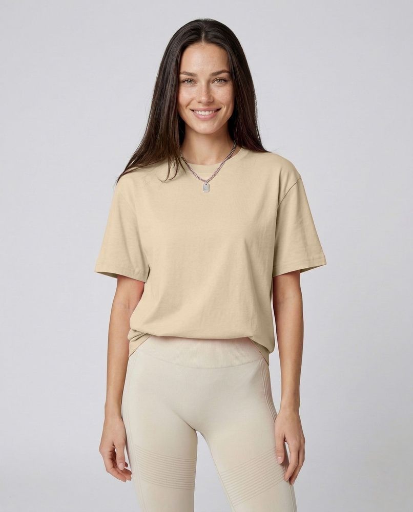 Жіноча базова футболка Nordvik Essential Regular Fit: Pure-Cotton Beige, S
