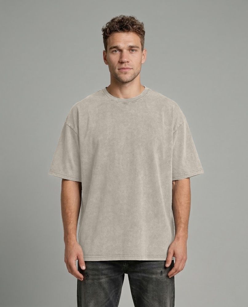 Футболка унисекс Oversize Boxy Fit Nordvik Urban Shadow: Stone-Wash Beige