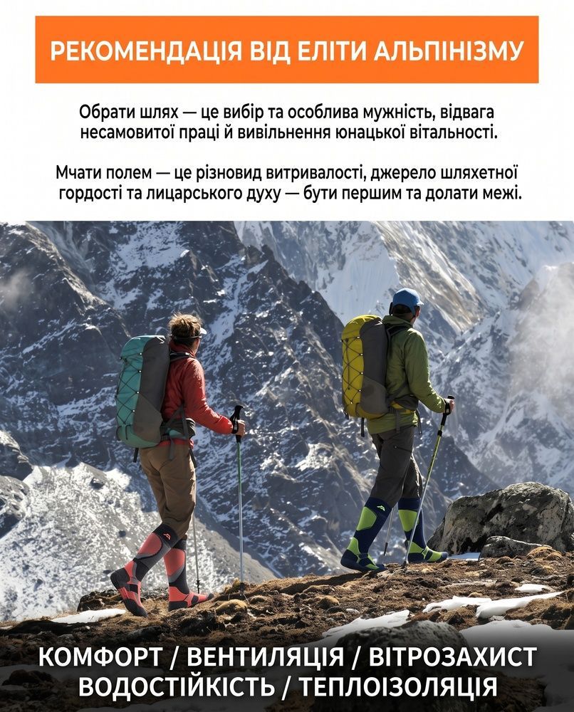 Водонепроницаемые треккинговые термоноски Nordvik HydroShield 3L с трехслойной мембраной, ветрозащитой и анатомической посадкой Navy, L