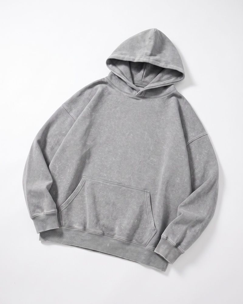 Чоловіче худі вільного крою LAREN Vintage Wash Oversized Hoodie Grey, M
