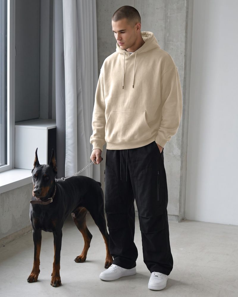 Мужское худи оверсайз Nordvik Signature Essential Hoodie Beige, L