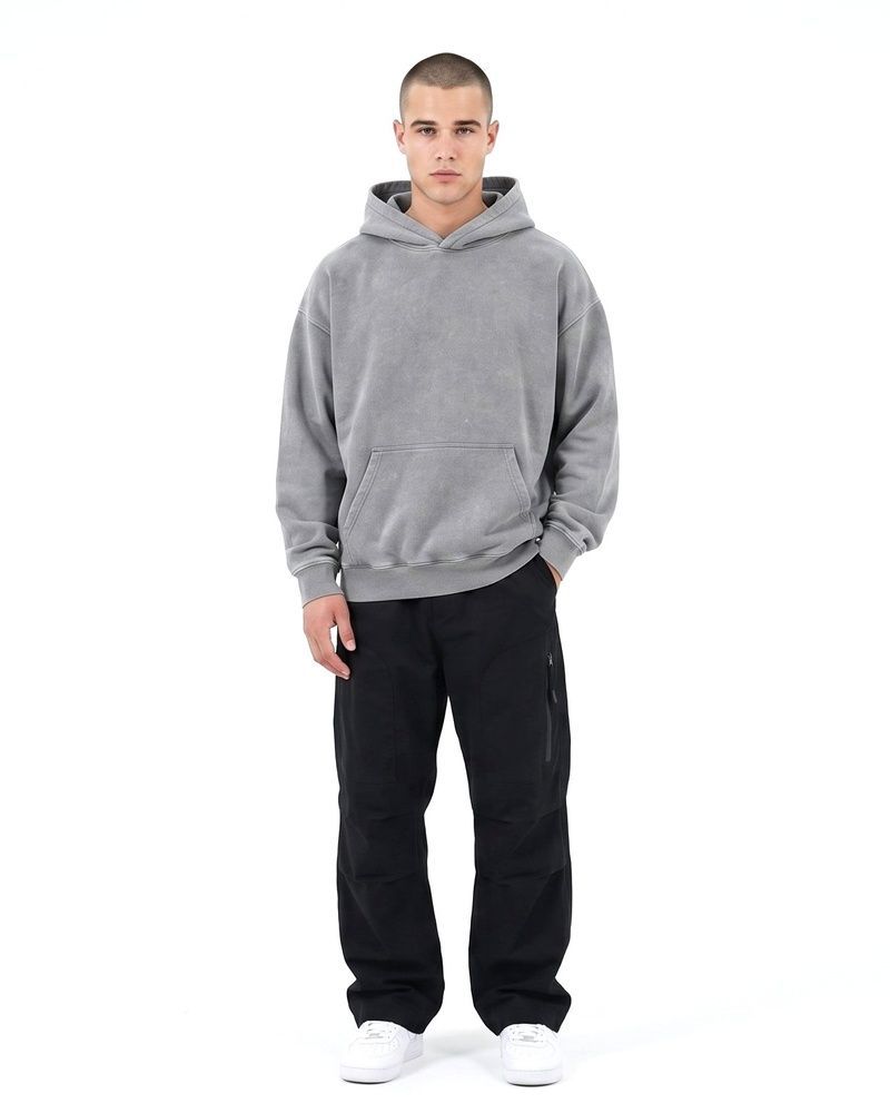 Чоловіче худі вільного крою LAREN Vintage Wash Oversized Hoodie Grey, M