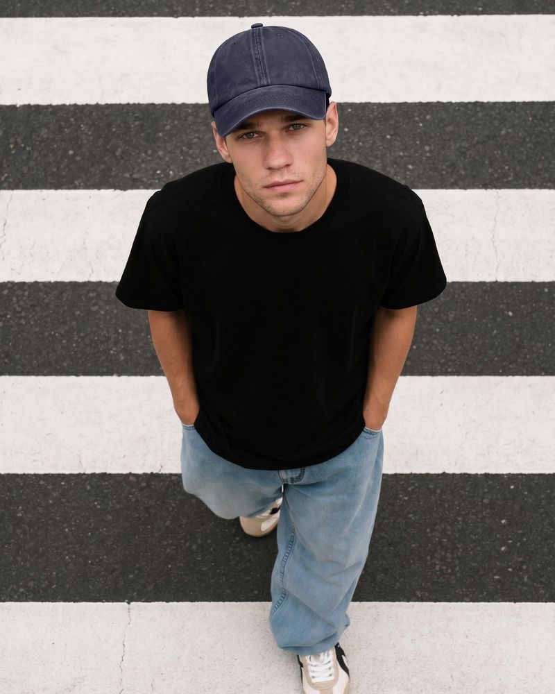 Чоловіча бейсболка Nordvik Maverick Stone Wash з преміум бавовни Navy Blue