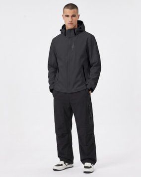 Мужская водоотталкивающая куртка-софтшелл Nordvik Explore Tech-Shell Jacket дышащая с отстегивающимся капюшоном Black, XL