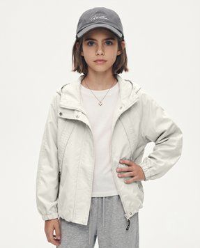 Дитяча куртка-вітрівка оверсайз LAREN kids Urban Tech-Jacket з капюшоном Cream, 130