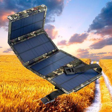 Складная солнечная панель PowerMe Solar Charger 20W Пиксель