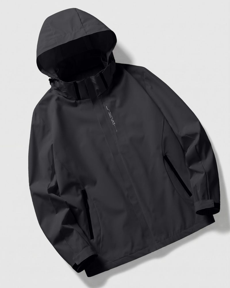Чоловіча водовідштовхувальна куртка-софтшел Nordvik Explore Tech-Shell Jacket дихаюча з відстібним капюшоном Black, XL