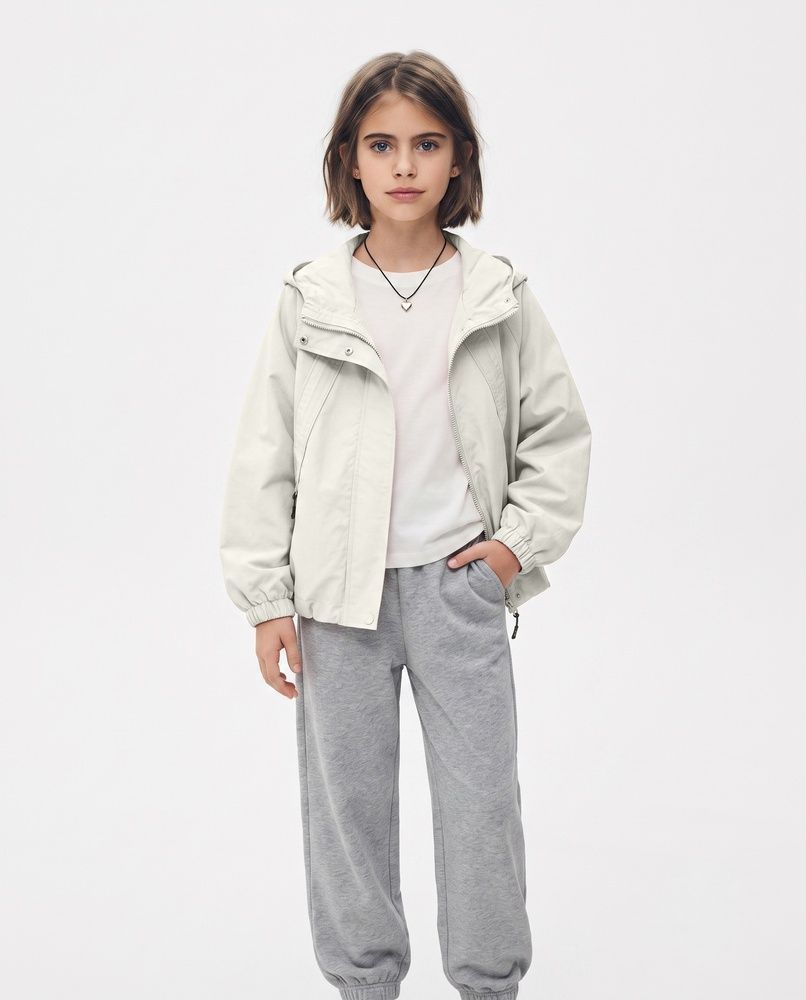 Детская куртка-ветровка оверсайз LAREN kids Urban Tech-Jacket с капюшоном Cream, 130