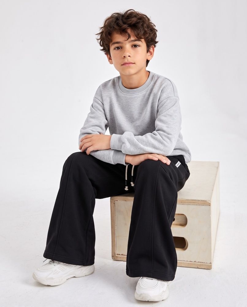 Детские демисезонные штаны LAREN kids Urban Flow Wide-Leg оверсайз Black, 130