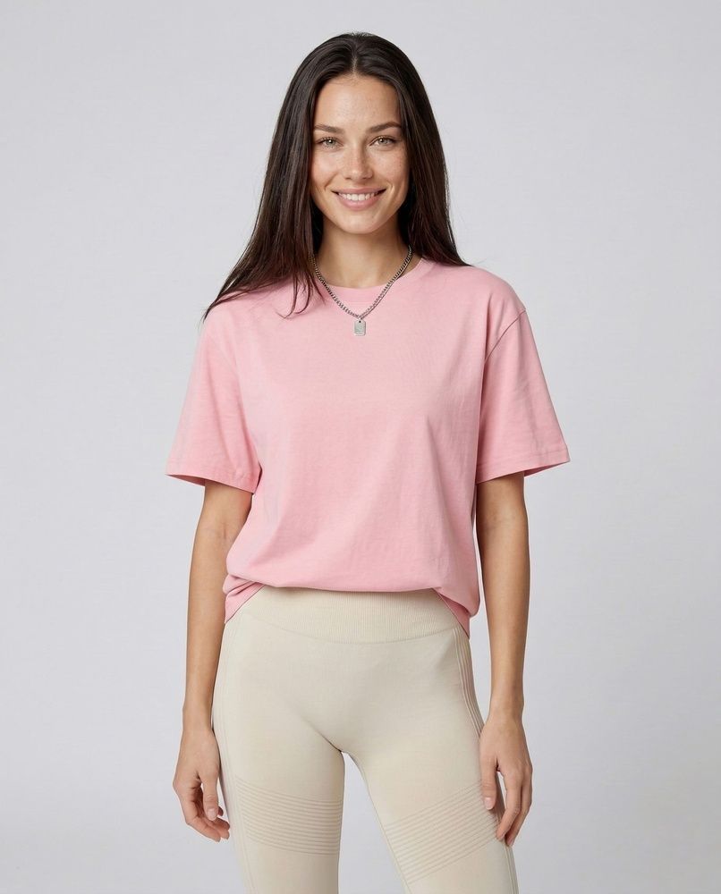 Женская базовая футболка Nordvik Essential Regular Fit: Pure-Cotton Pink, S