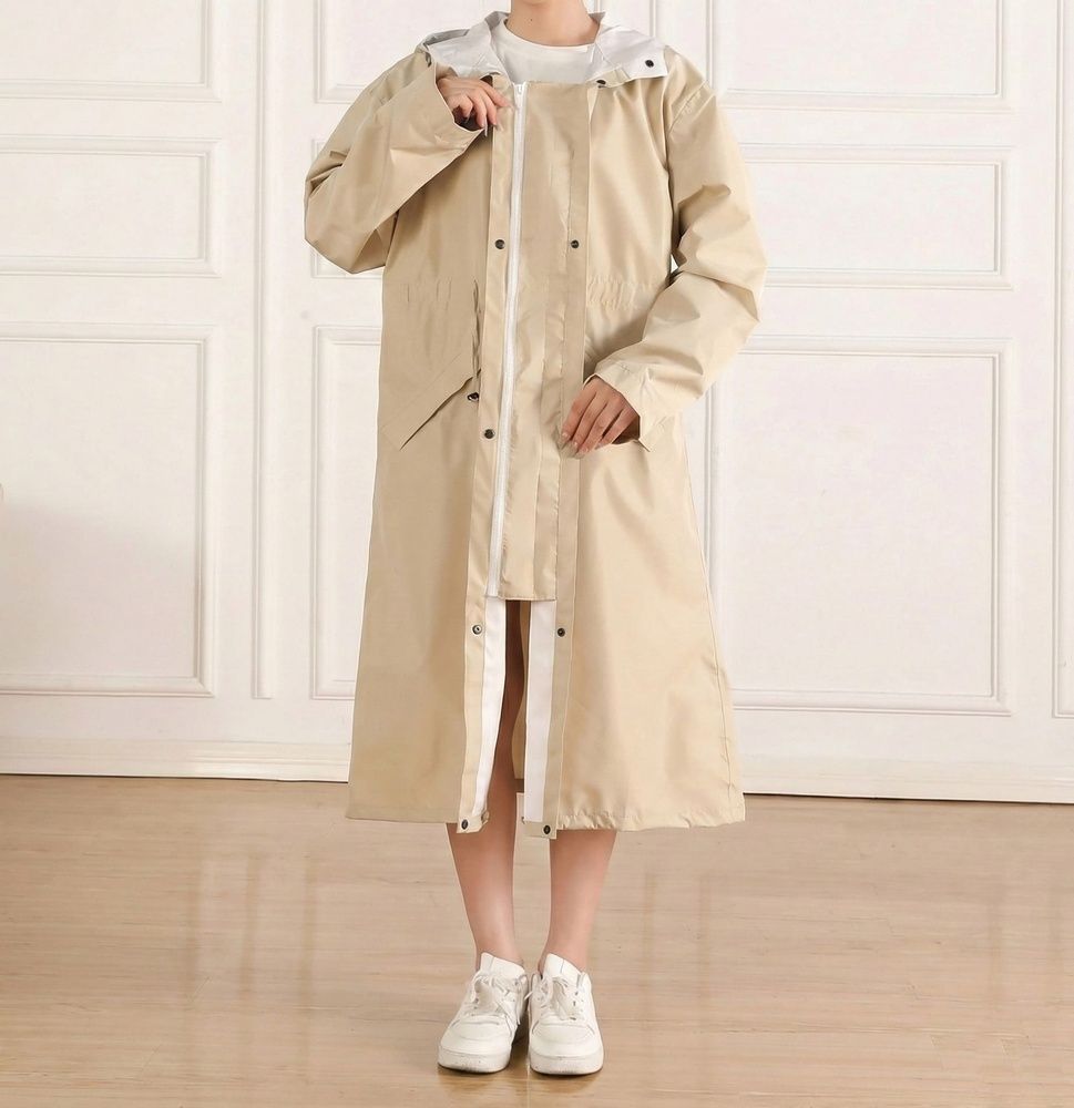 Женский дизайнерский плащ-тренч Nordvik Lady Trench Classic Beige матовый с кулиской на талии и ветрозащитой, S/M