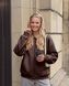 Женское зип-худи оверсайз на молнии Nordvik Urban Line Zip-Up Brown, S
