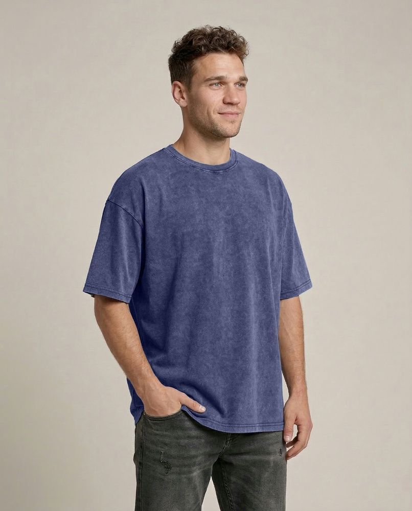 Футболка унісекс Oversize Boxy Fit Nordvik Urban Shadow: Stone-Wash Navy