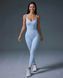 Женский комбинезон Nordvik Peach-Perfect Sculpt: бесшовный лифтинг-эффект Scrunch-Butt и открытая спинка Blue, M