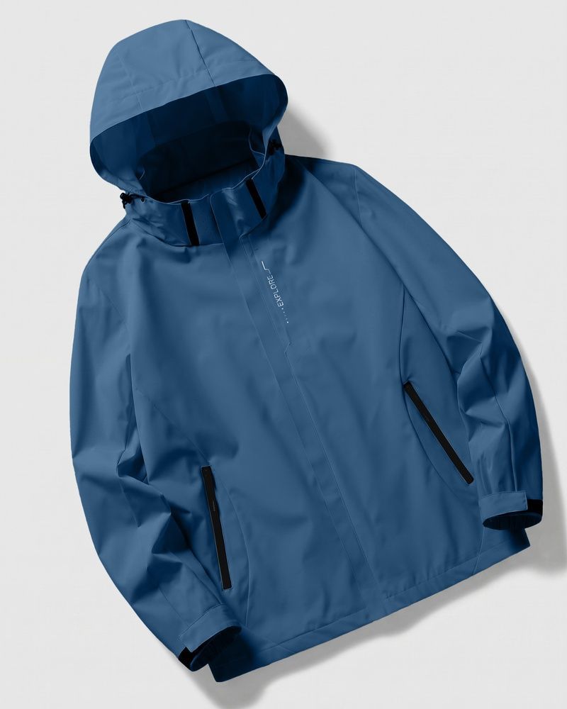 Чоловіча водовідштовхувальна куртка-софтшел Nordvik Explore Tech-Shell Jacket дихаюча з відстібним капюшоном Blue, XL