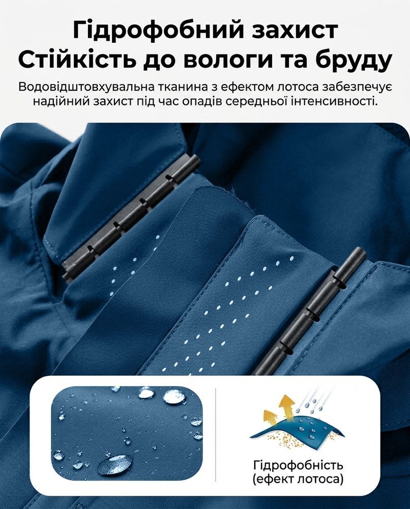 Чоловіча водовідштовхувальна куртка-софтшел Nordvik Explore Tech-Shell Jacket дихаюча з відстібним капюшоном Blue, XL