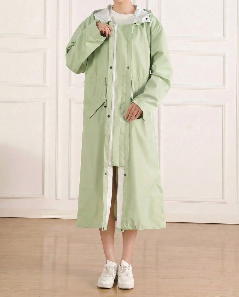 Жіночий дизайнерський плащ-тренч Nordvik Lady Trench Matcha Green матовий з куліскою на талії та вітрозахистом, L/XL
