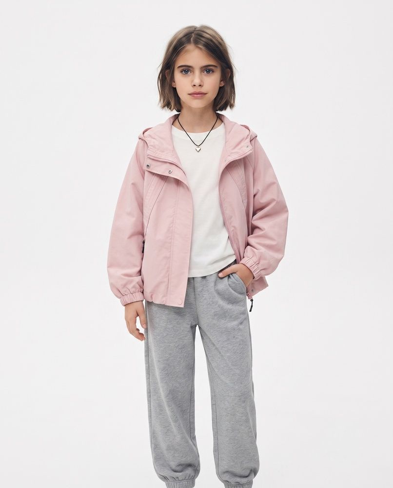 Детская куртка-ветровка оверсайз LAREN kids Urban Tech-Jacket с капюшоном Pink, 130