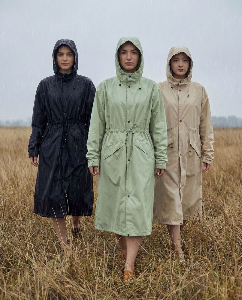 Жіночий дизайнерський плащ-тренч Nordvik Lady Trench Black матовий з куліскою на талії та вітрозахистом, S/M