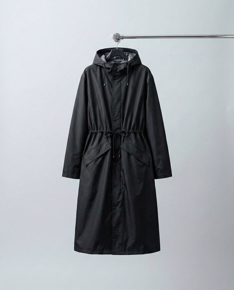 Жіночий дизайнерський плащ-тренч Nordvik Lady Trench Black матовий з куліскою на талії та вітрозахистом, S/M