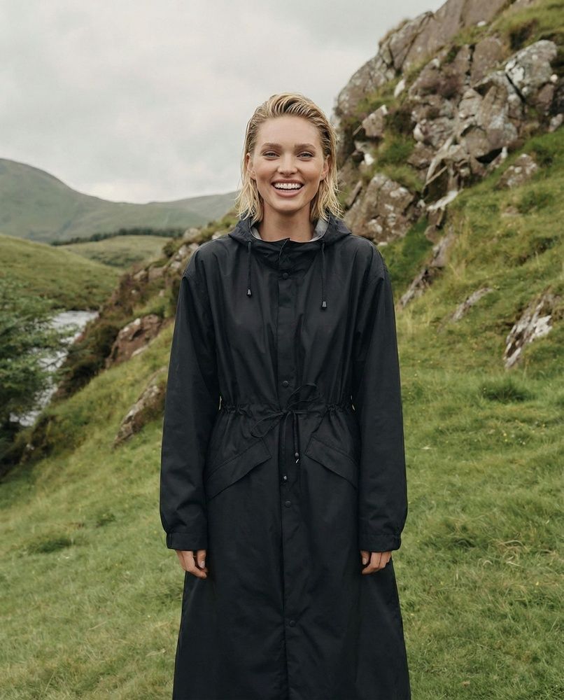 Жіночий дизайнерський плащ-тренч Nordvik Lady Trench Black матовий з куліскою на талії та вітрозахистом, S/M