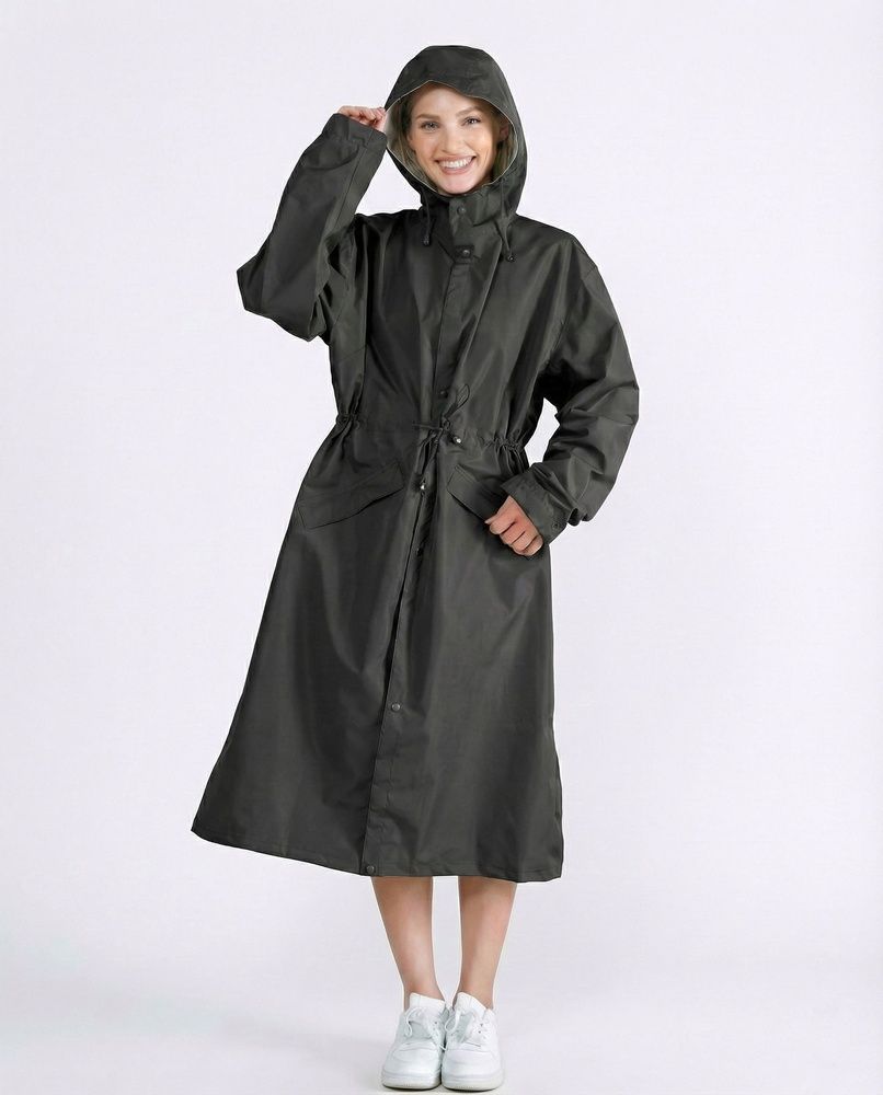 Жіночий дизайнерський плащ-тренч Nordvik Lady Trench Black матовий з куліскою на талії та вітрозахистом, S/M