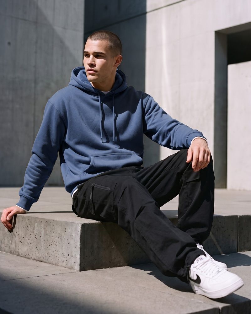 Преміальне чоловіче утеплене худі на флісі Nordvik Thermal Shield Hoodie Navy, L
