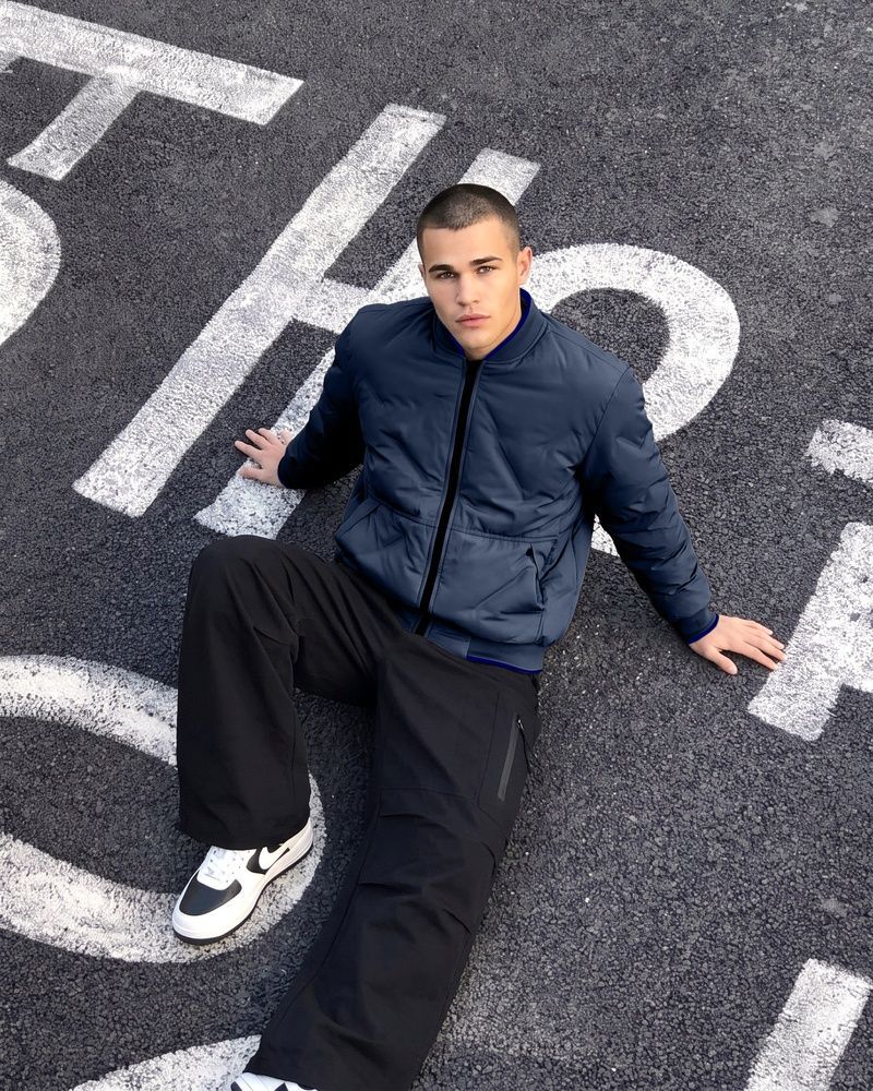 Чоловічий термоактивний бомбер LAREN Metro-Tech Thermal Bomber утеплений та дихаючий Navy, 2XL