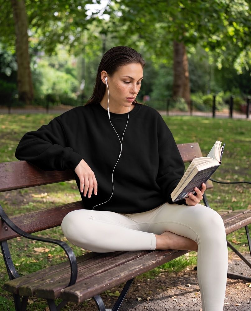 Жіночий утеплений світшот оверсайз Nordvik Luxe Thermal Crewneck на флісі Black, S