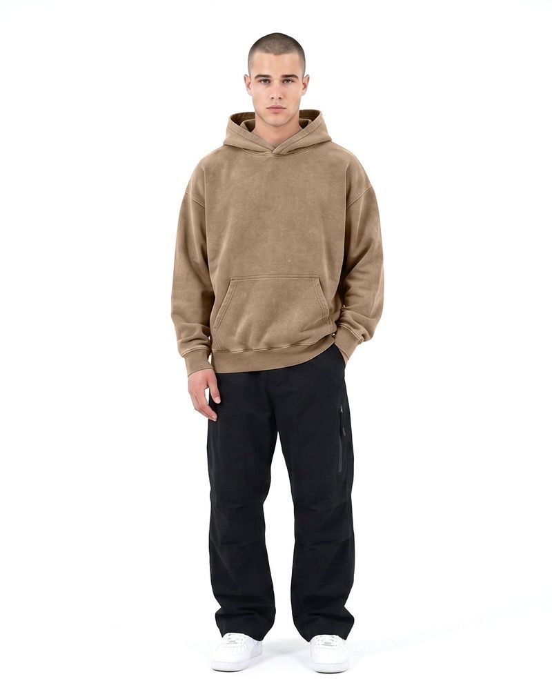 Чоловіче худі вільного крою LAREN Vintage Wash Oversized Hoodie Brown, M