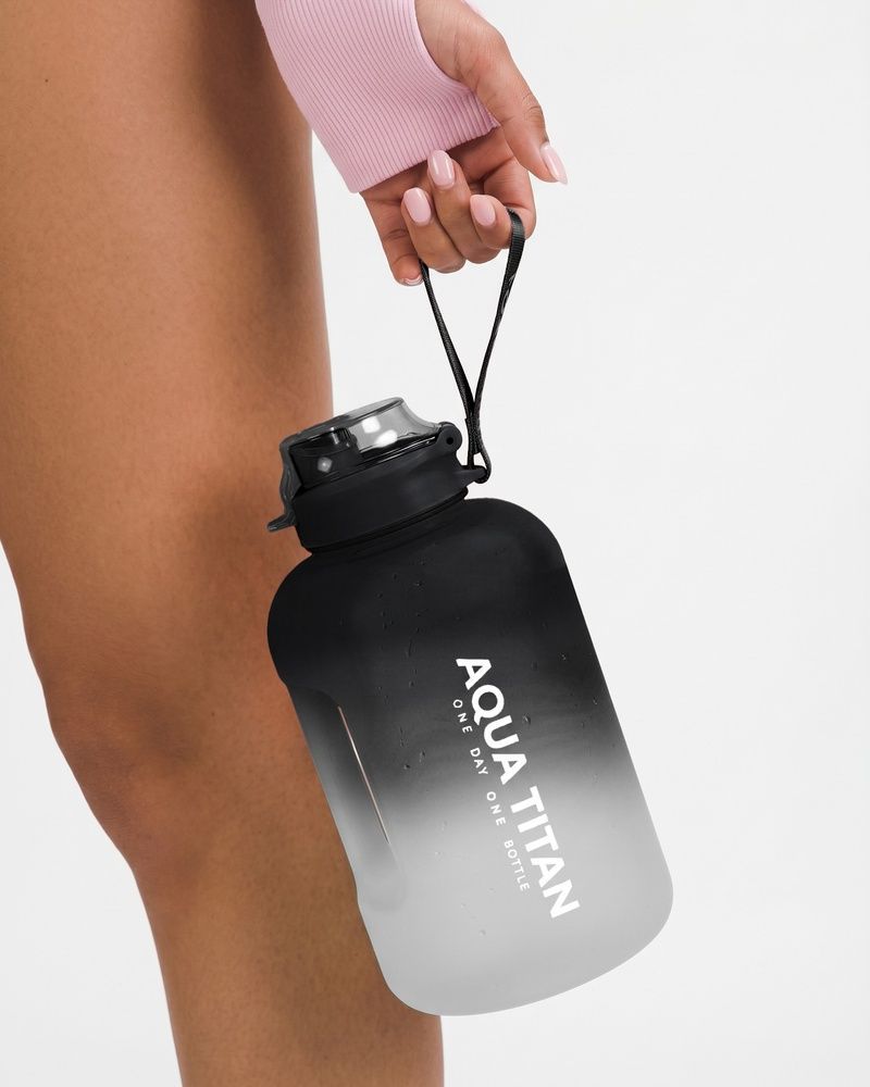 Спортивна пляшка для води Nordvik HydroPulse Gradient 1.7 л термостійка з трубочкою Black