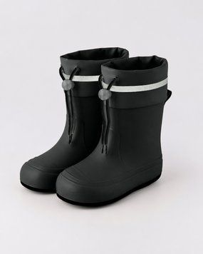 Дитячі водонепроникні гумові чоботи Nordvik kids StormGuard з нековзною підошвою та захисною манжетою Black, 28-29