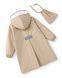 Дитячий водонепроникний дощовик Nordvik kids RainCore Urban Trench з відділенням для рюкзака та світловідбивачами Beige, 120-135