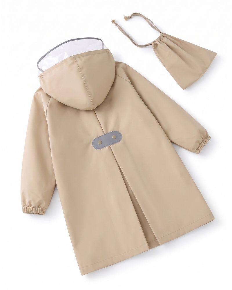 Дитячий водонепроникний дощовик Nordvik kids RainCore Urban Trench з відділенням для рюкзака та світловідбивачами Beige, 120-135