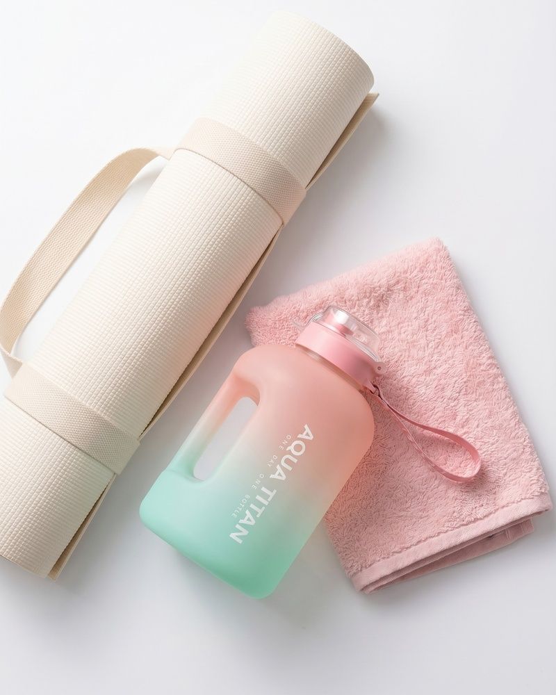 Спортивная бутылка для воды Nordvik HydroPulse Gradient 1.7 л термостойкая с трубочкой Pink-Green