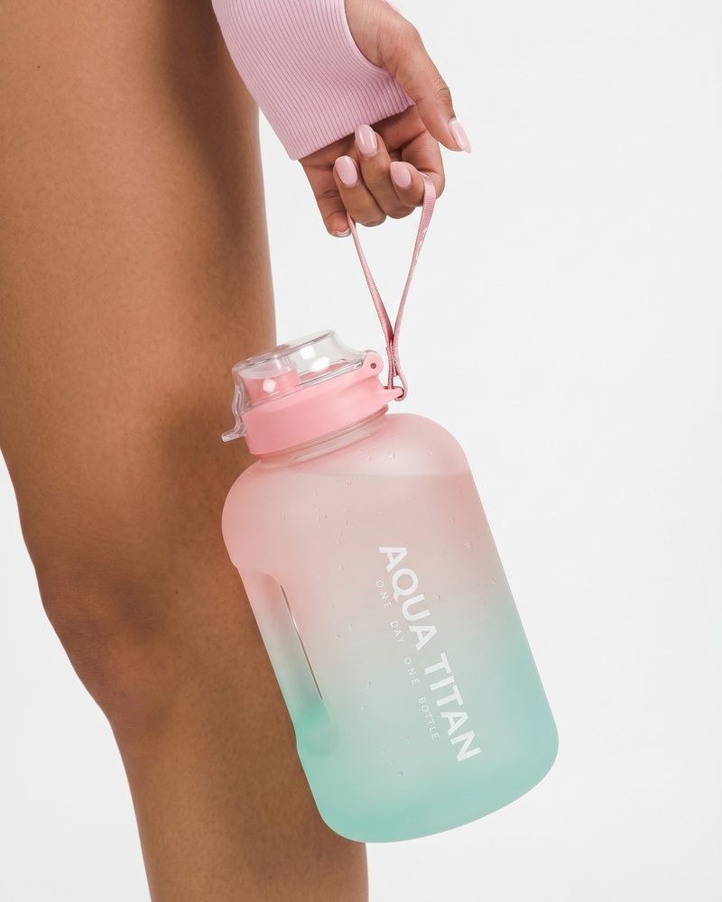 Спортивная бутылка для воды Nordvik HydroPulse Gradient 1.7 л термостойкая с трубочкой Pink-Green