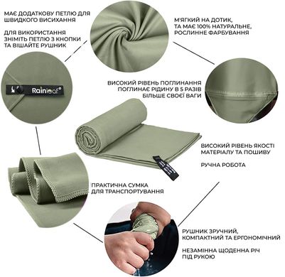 Полотенце из микрофибры быстросохнущее Weizer QuickDryTowel XL Khaki (76x152см)