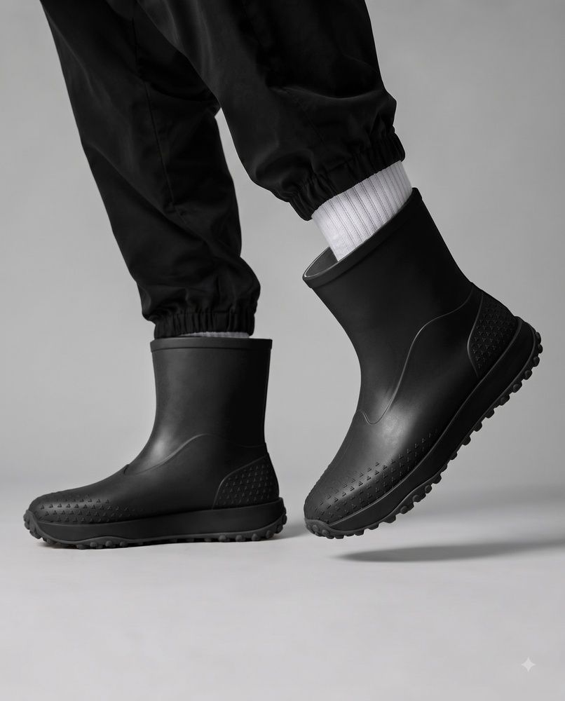 Мужские резиновые сапоги Nordvik Aqua-Guard Tech Boots - износостойкие с противоскользящей утолщенной подошвой Black, 42