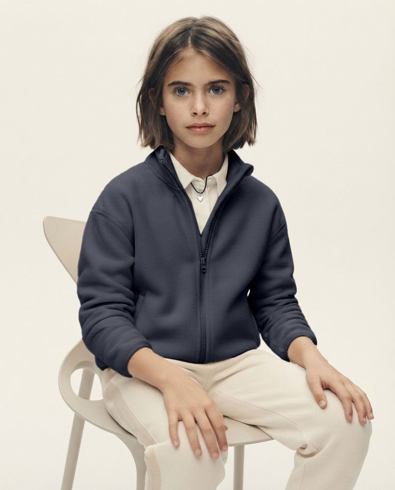 Детская флисовая куртка на молнии Nordvik kids Polar Explorer утепленная мехом Grey, 120