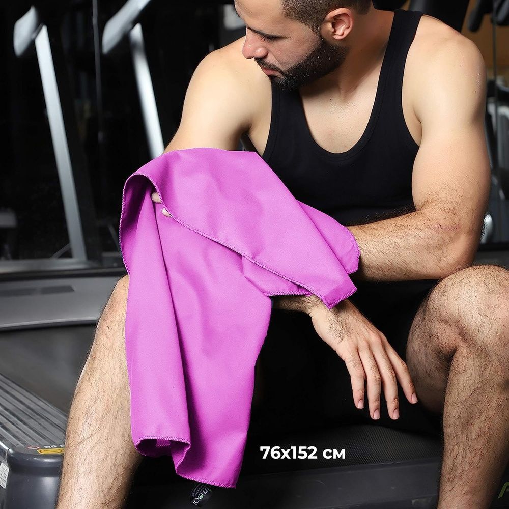 Полотенце из микрофибры быстросохнущее Weizer QuickDryTowel XL Purple (76x152см)