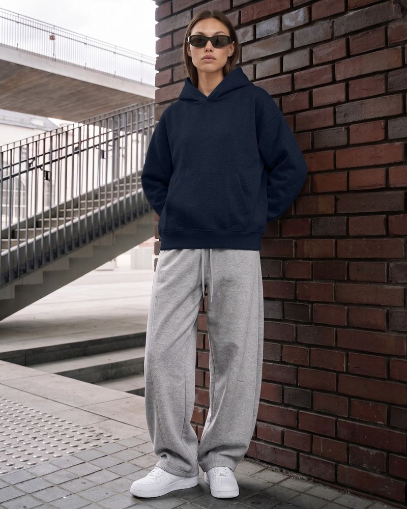 Жіноче утеплене худі Nordvik Cleanfit Boxy Hoodie Oversized Navy, M